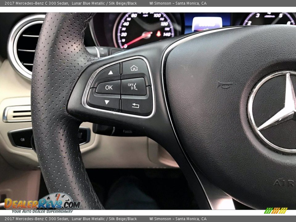 2017 Mercedes-Benz C 300 Sedan Lunar Blue Metallic / Silk Beige/Black Photo #21