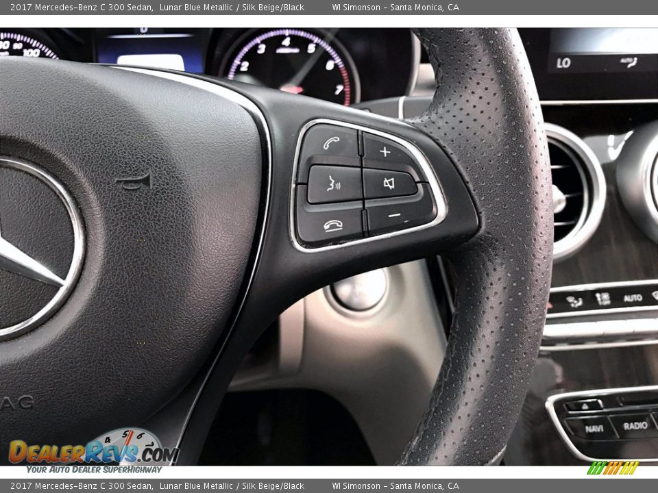 2017 Mercedes-Benz C 300 Sedan Lunar Blue Metallic / Silk Beige/Black Photo #22