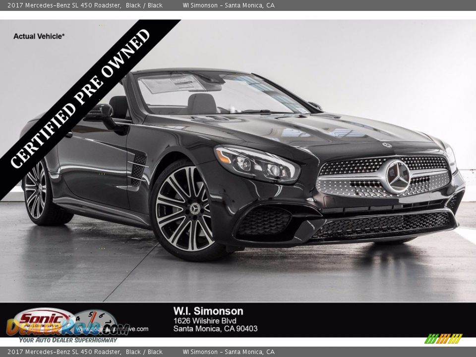 2017 Mercedes-Benz SL 450 Roadster Black / Black Photo #1