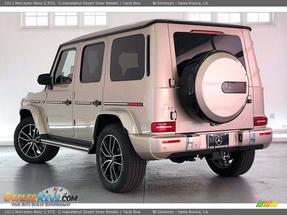 2021 Mercedes-Benz G 550 G manufaktur Desert Silver Metallic / Yacht Blue Photo #2