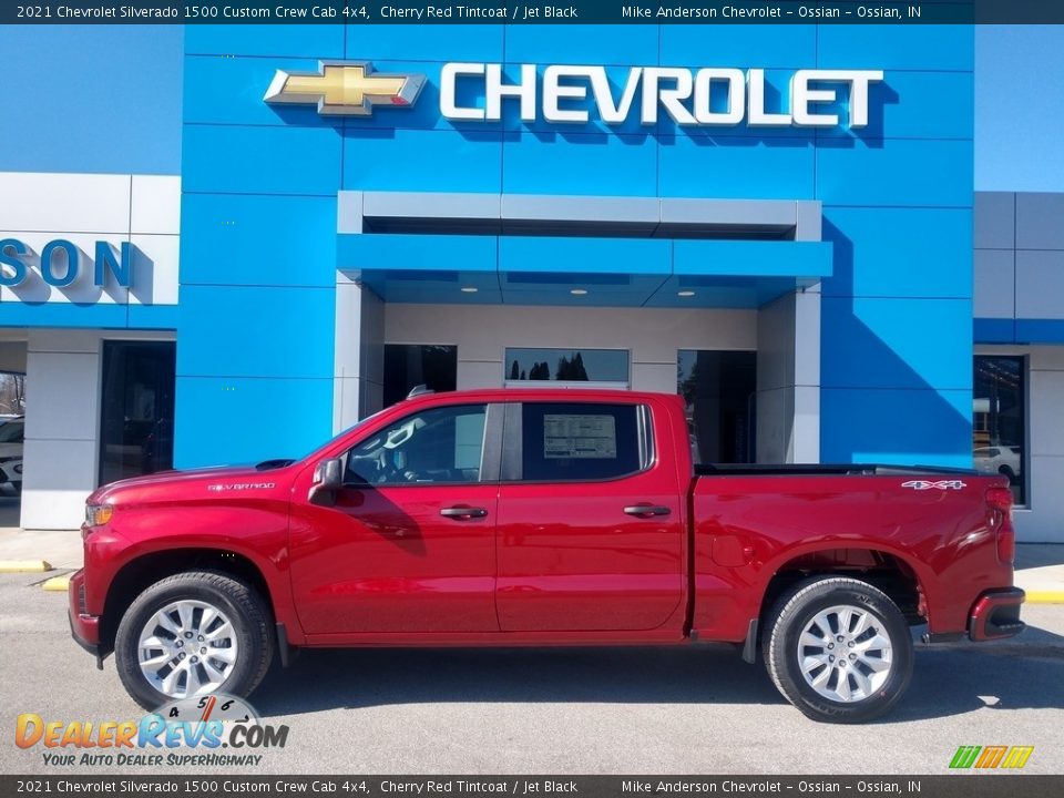 2021 Chevrolet Silverado 1500 Custom Crew Cab 4x4 Cherry Red Tintcoat / Jet Black Photo #1