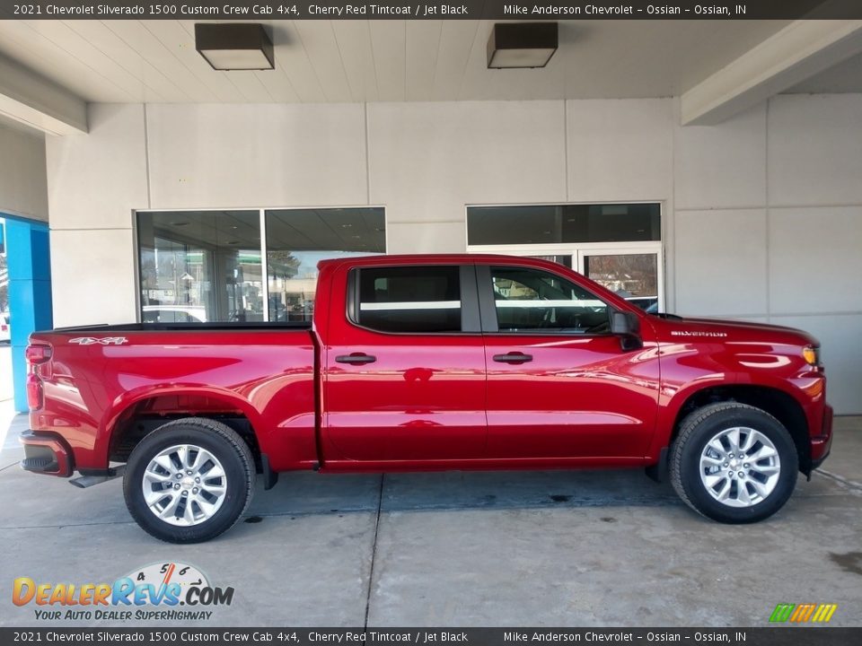 2021 Chevrolet Silverado 1500 Custom Crew Cab 4x4 Cherry Red Tintcoat / Jet Black Photo #3