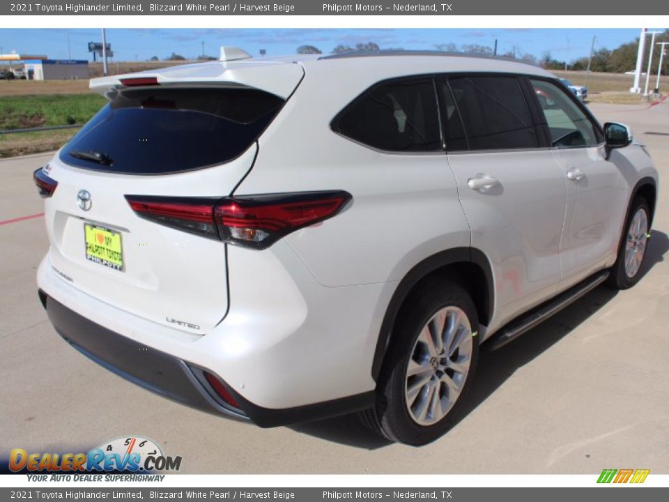 2021 Toyota Highlander Limited Blizzard White Pearl / Harvest Beige Photo #8