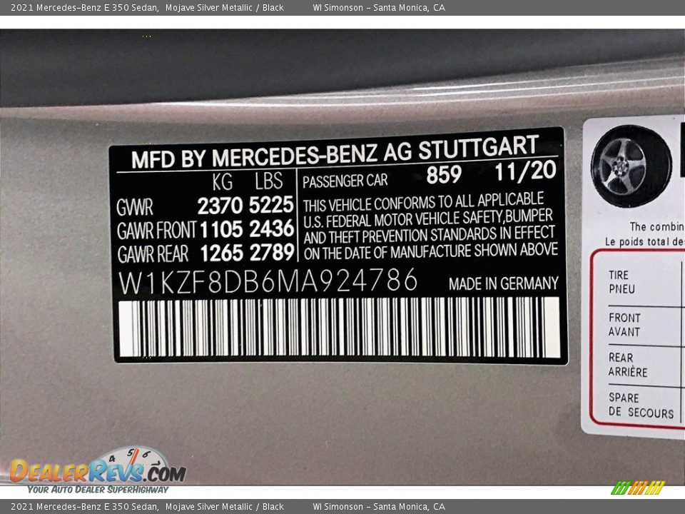 2021 Mercedes-Benz E 350 Sedan Mojave Silver Metallic / Black Photo #10
