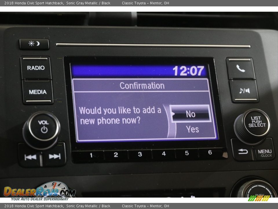 2018 Honda Civic Sport Hatchback Sonic Gray Metallic / Black Photo #10