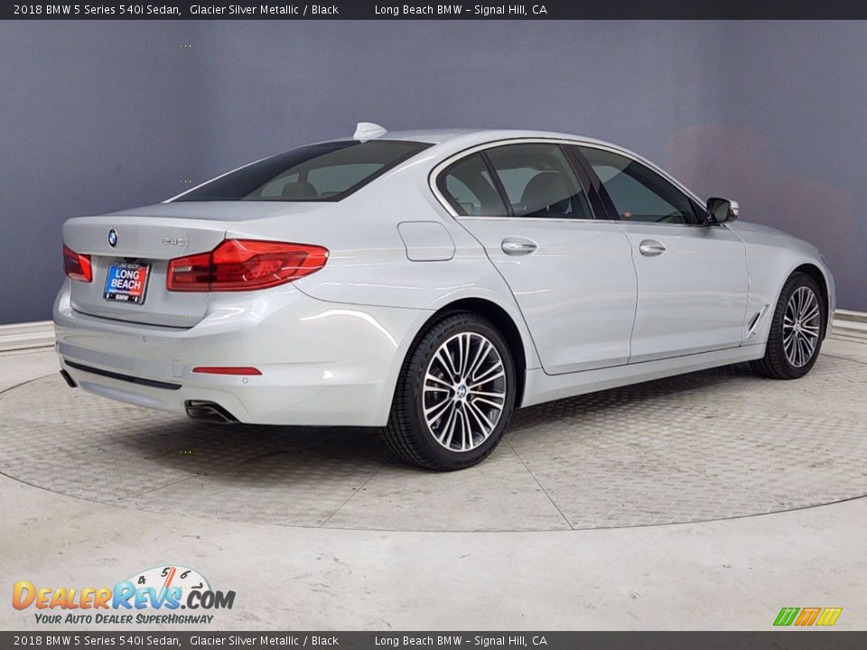 2018 BMW 5 Series 540i Sedan Glacier Silver Metallic / Black Photo #5