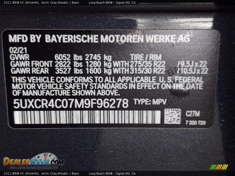 2021 BMW X5 sDrive40i Arctic Gray Metallic / Black Photo #24