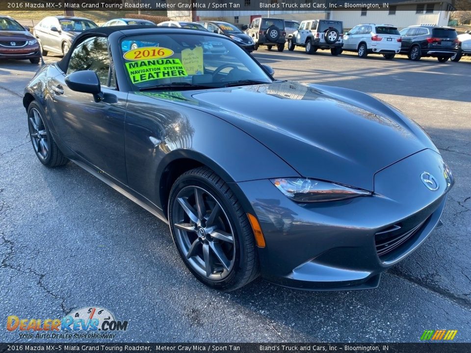 2016 Mazda MX-5 Miata Grand Touring Roadster Meteor Gray Mica / Sport Tan Photo #4