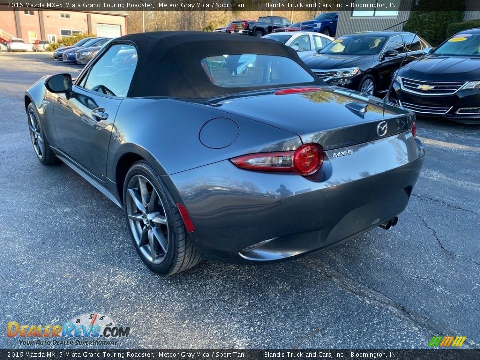 2016 Mazda MX-5 Miata Grand Touring Roadster Meteor Gray Mica / Sport Tan Photo #8