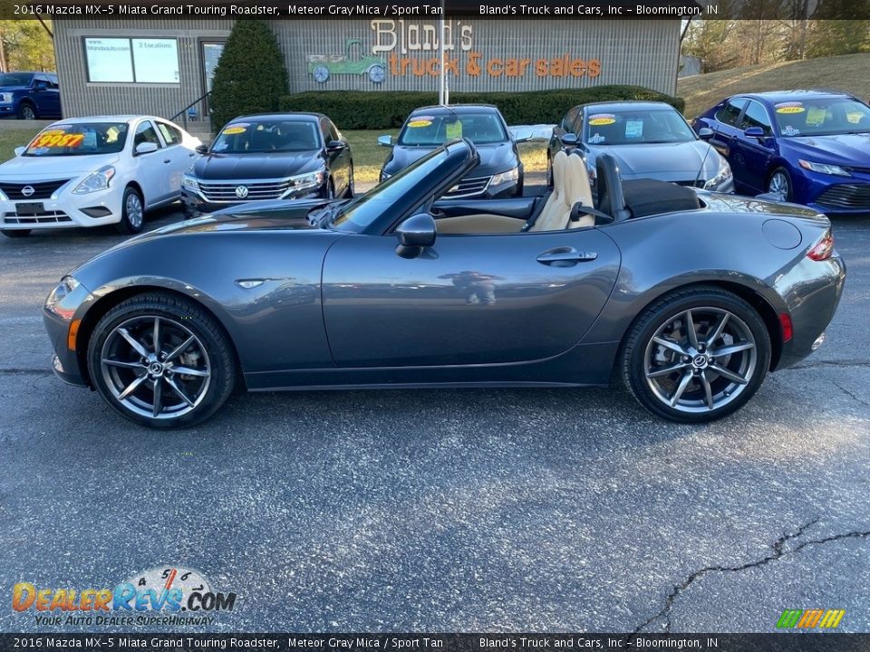 2016 Mazda MX-5 Miata Grand Touring Roadster Meteor Gray Mica / Sport Tan Photo #9