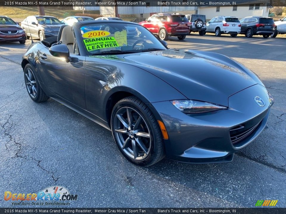 2016 Mazda MX-5 Miata Grand Touring Roadster Meteor Gray Mica / Sport Tan Photo #12