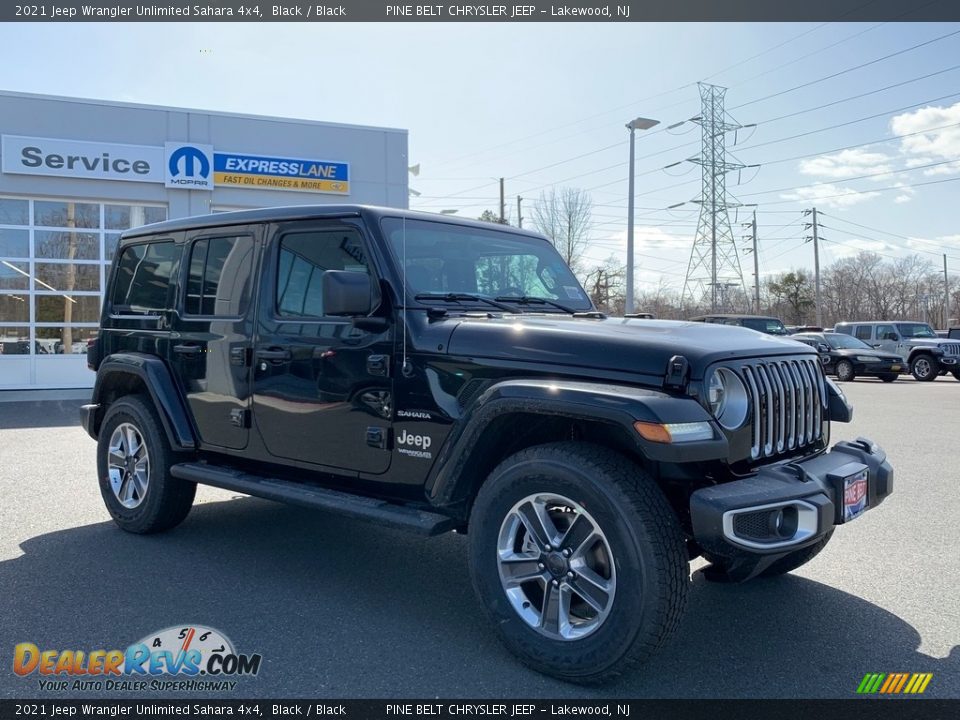 2021 Jeep Wrangler Unlimited Sahara 4x4 Black / Black Photo #1