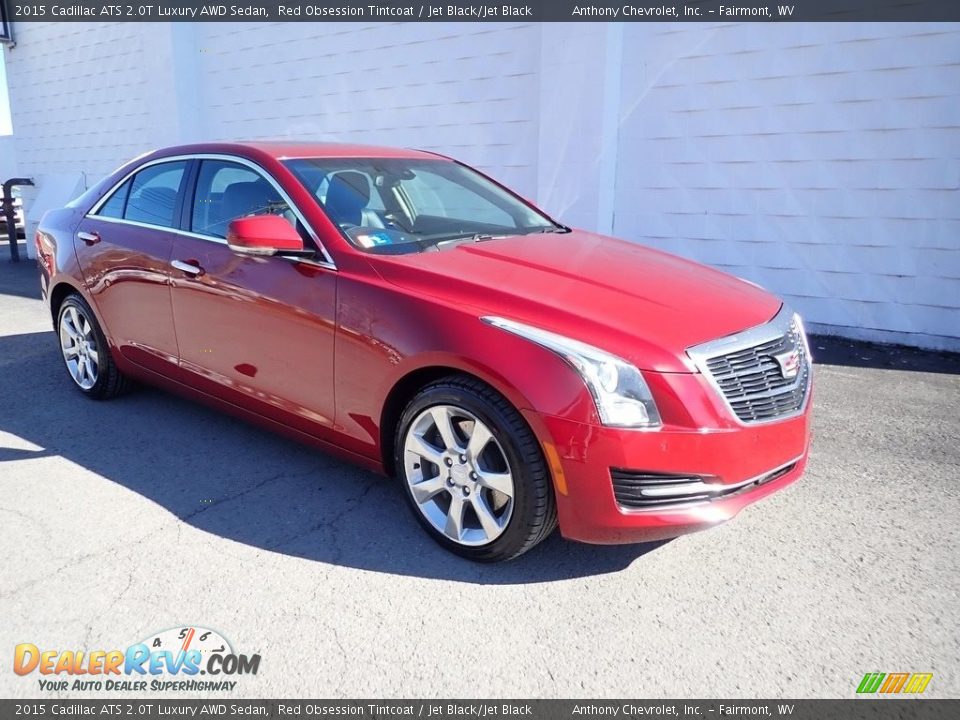 2015 Cadillac ATS 2.0T Luxury AWD Sedan Red Obsession Tintcoat / Jet Black/Jet Black Photo #1