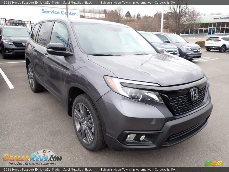 2021 Honda Passport EX-L AWD Modern Steel Metallic / Black Photo #7