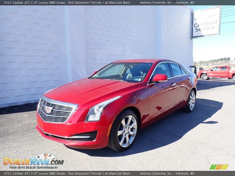 2015 Cadillac ATS 2.0T Luxury AWD Sedan Red Obsession Tintcoat / Jet Black/Jet Black Photo #2