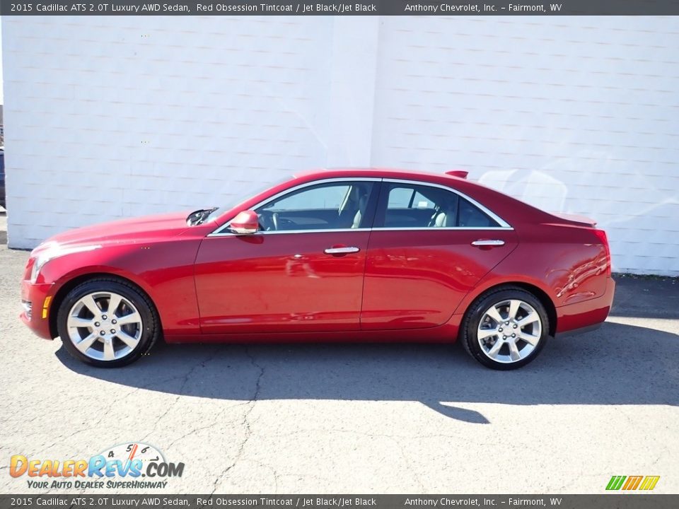 2015 Cadillac ATS 2.0T Luxury AWD Sedan Red Obsession Tintcoat / Jet Black/Jet Black Photo #4