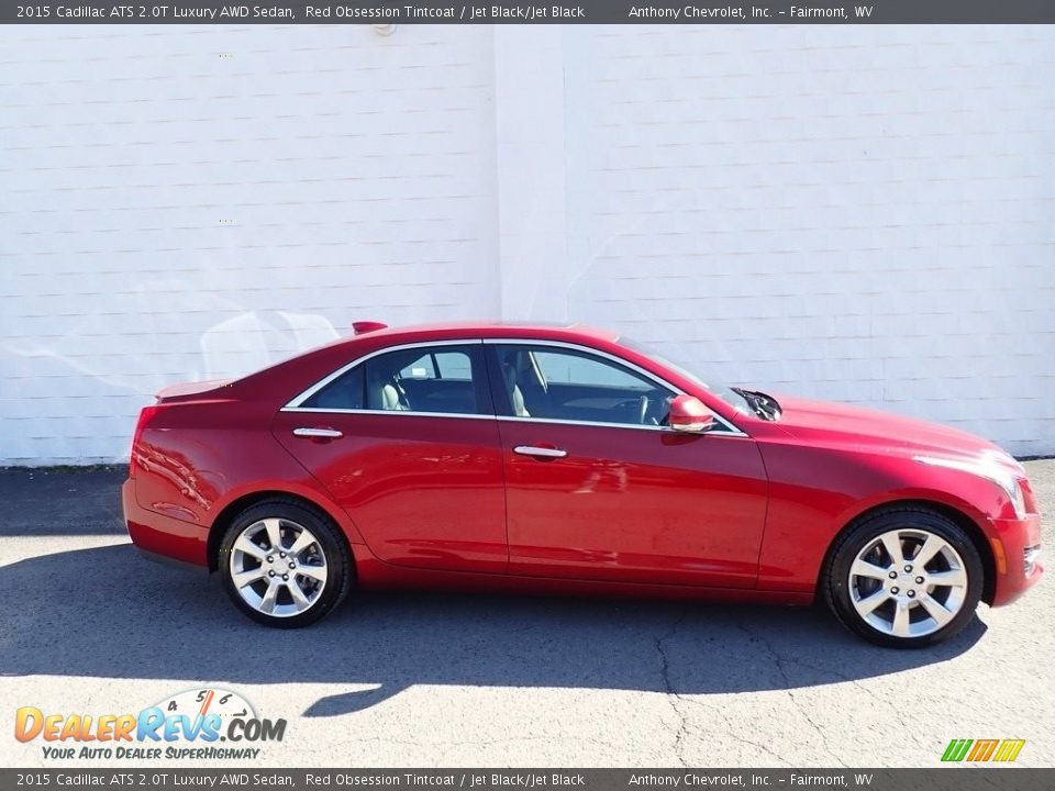 2015 Cadillac ATS 2.0T Luxury AWD Sedan Red Obsession Tintcoat / Jet Black/Jet Black Photo #5