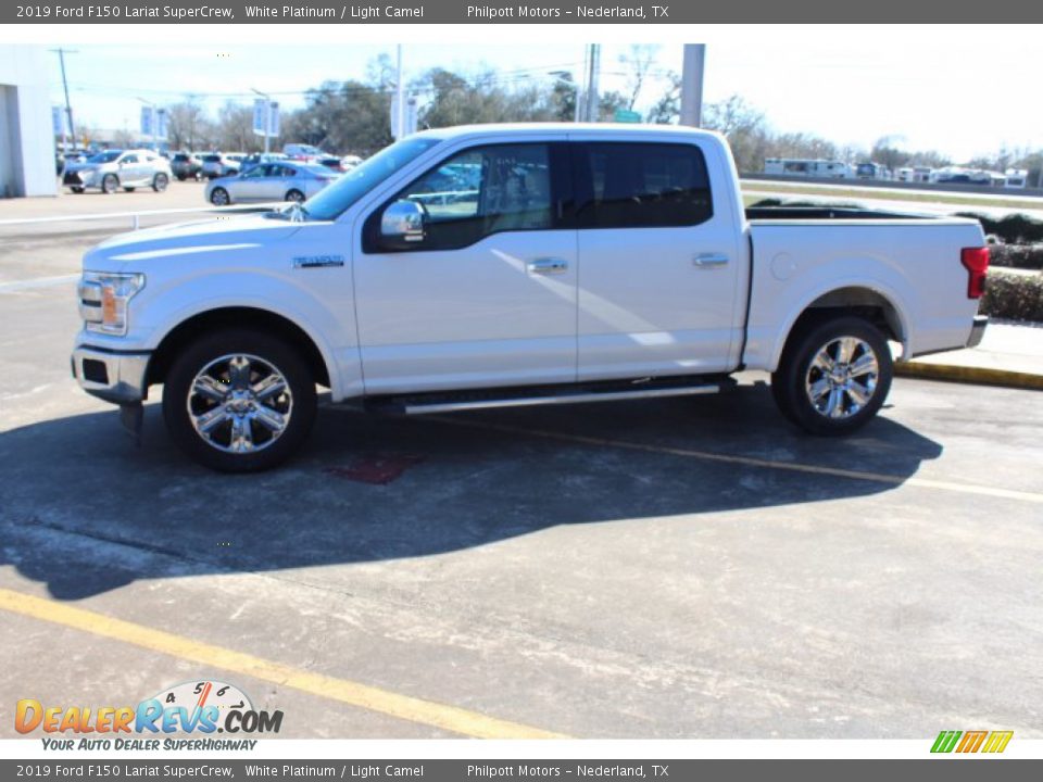 2019 Ford F150 Lariat SuperCrew White Platinum / Light Camel Photo #5