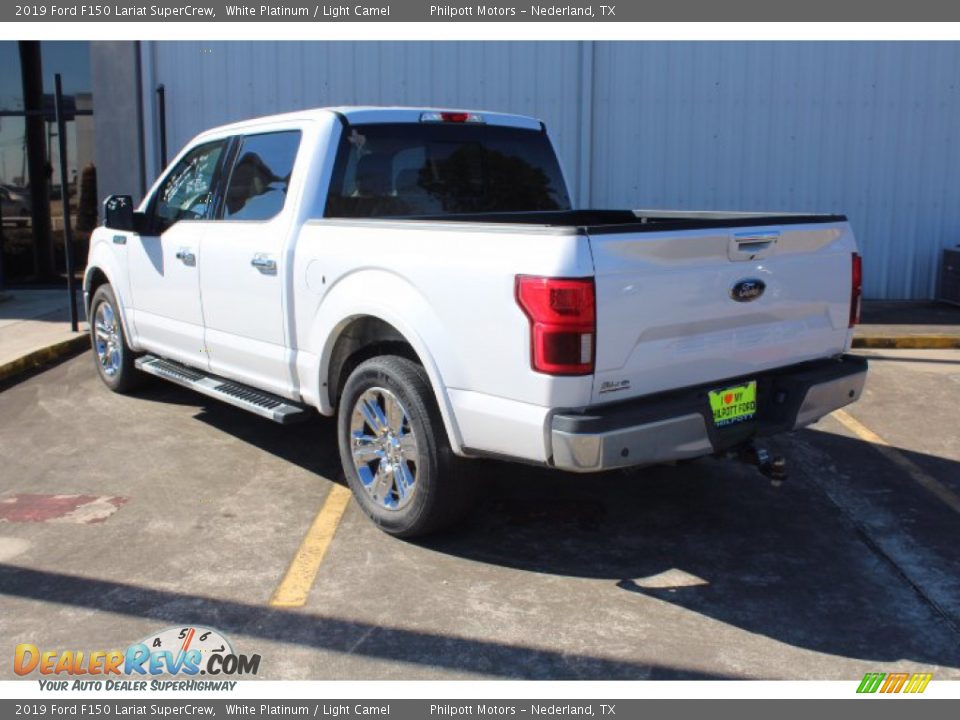 2019 Ford F150 Lariat SuperCrew White Platinum / Light Camel Photo #7