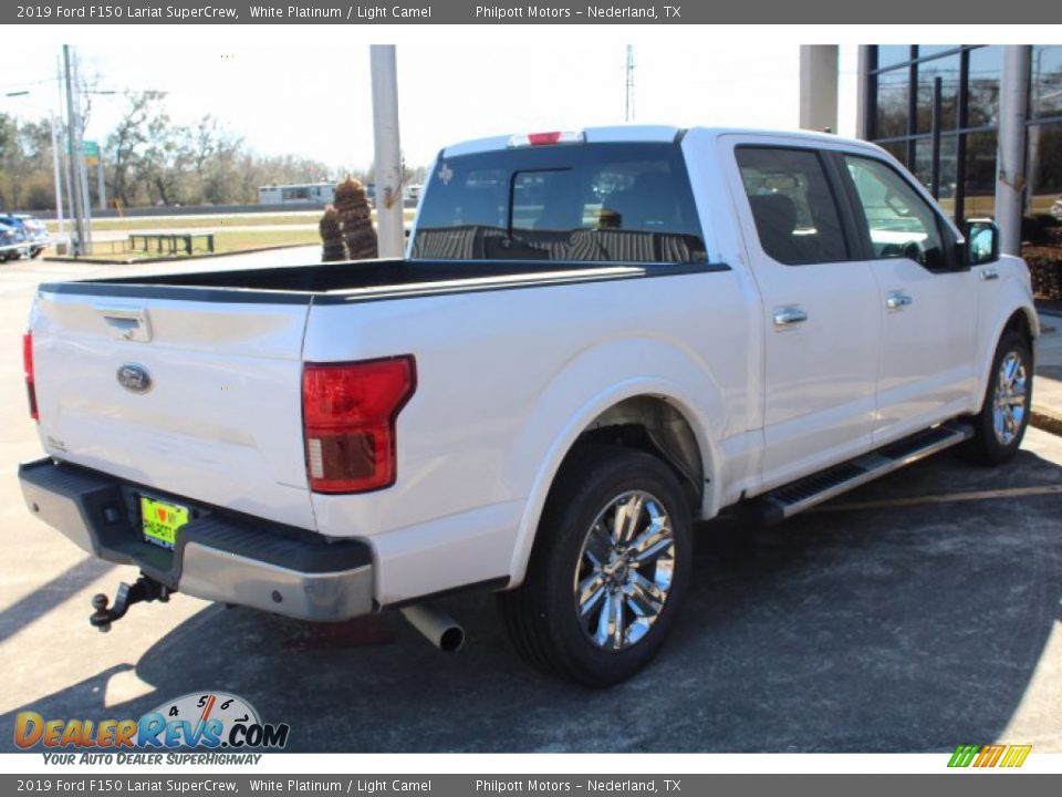 2019 Ford F150 Lariat SuperCrew White Platinum / Light Camel Photo #9