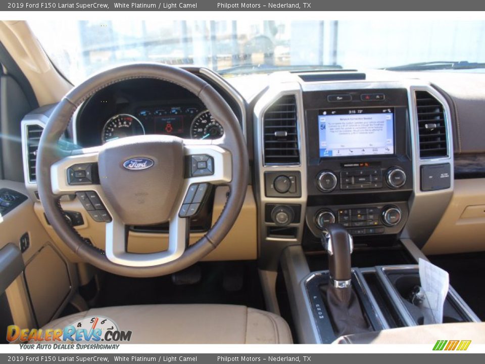 2019 Ford F150 Lariat SuperCrew White Platinum / Light Camel Photo #22