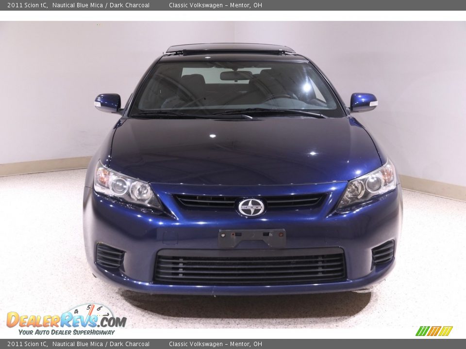 2011 Scion tC Nautical Blue Mica / Dark Charcoal Photo #2
