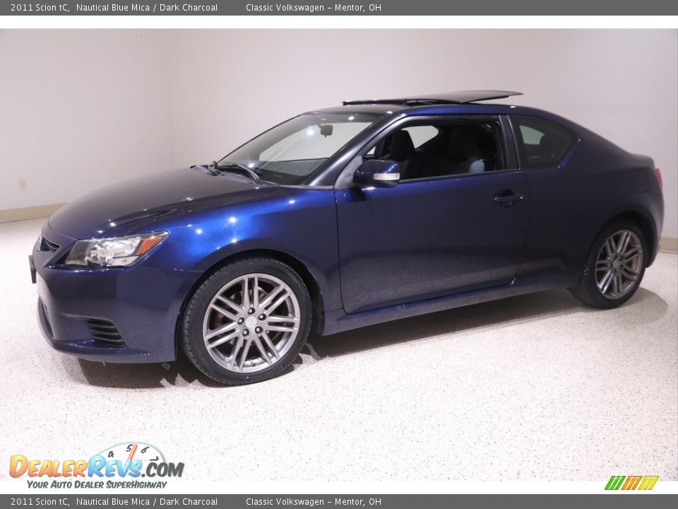 2011 Scion tC Nautical Blue Mica / Dark Charcoal Photo #3