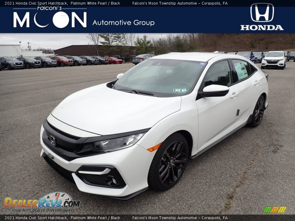 2021 Honda Civic Sport Hatchback Platinum White Pearl / Black Photo #1