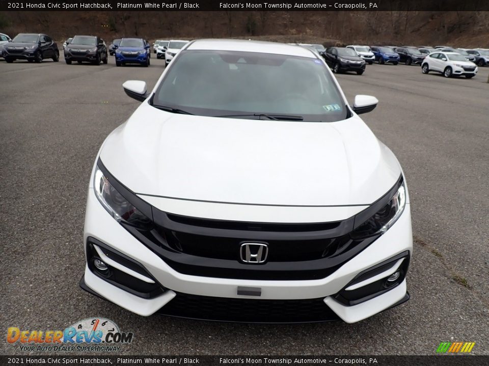 2021 Honda Civic Sport Hatchback Platinum White Pearl / Black Photo #6