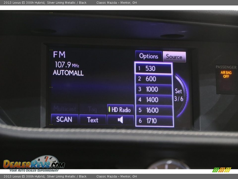 2013 Lexus ES 300h Hybrid Silver Lining Metallic / Black Photo #11