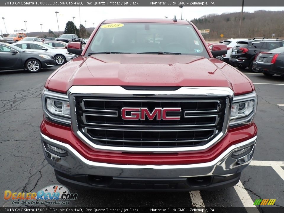 2018 GMC Sierra 1500 SLE Double Cab 4WD Red Quartz Tintcoat / Jet Black Photo #3