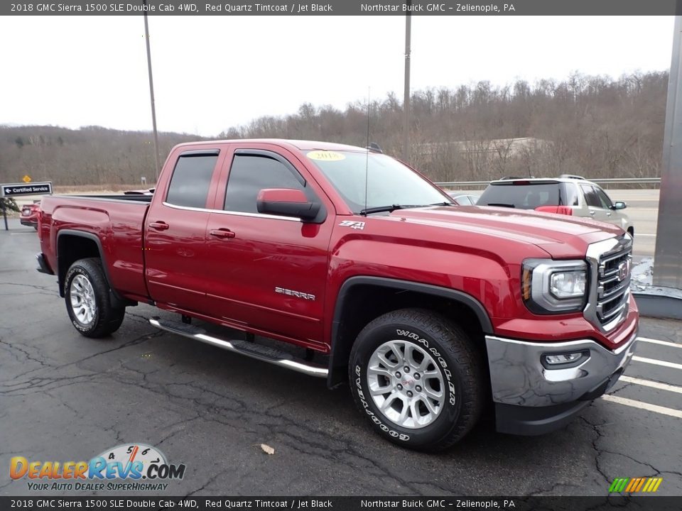 2018 GMC Sierra 1500 SLE Double Cab 4WD Red Quartz Tintcoat / Jet Black Photo #4