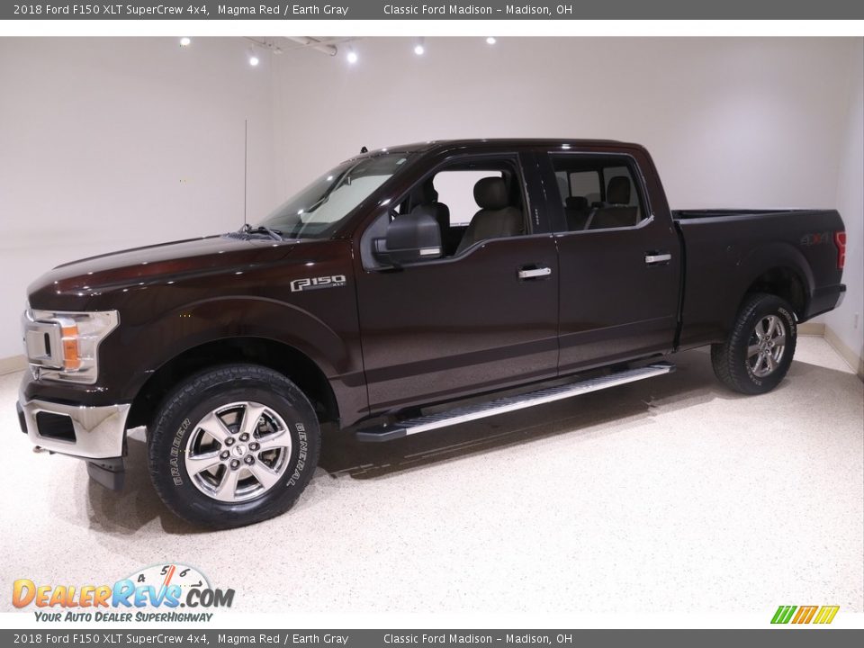 2018 Ford F150 XLT SuperCrew 4x4 Magma Red / Earth Gray Photo #3