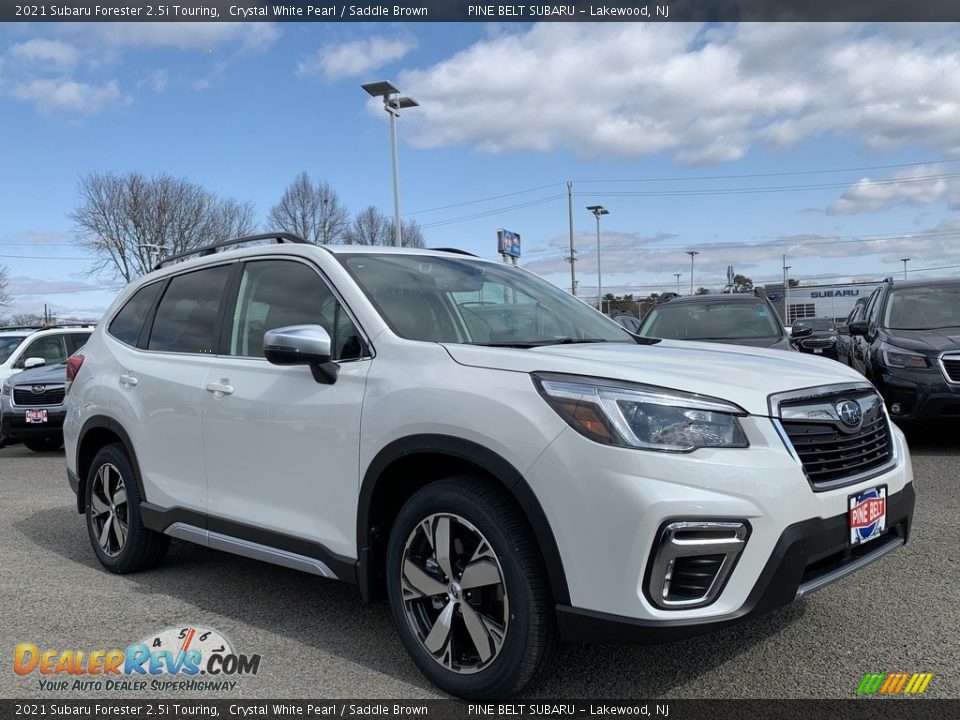 2021 Subaru Forester 2.5i Touring Crystal White Pearl / Saddle Brown Photo #1