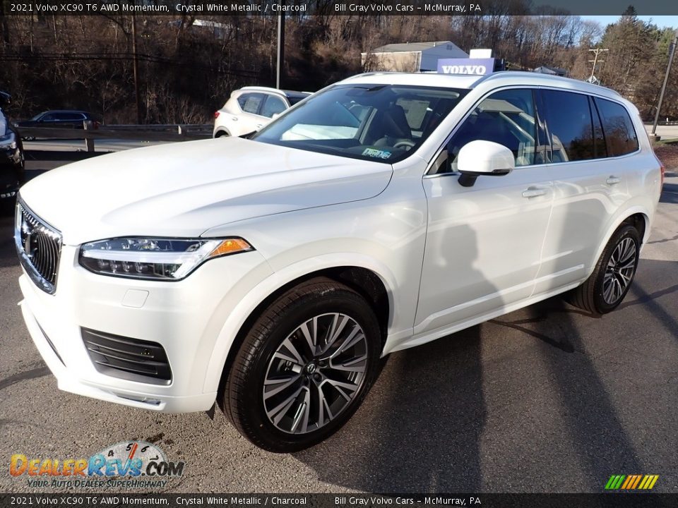 2021 Volvo XC90 T6 AWD Momentum Crystal White Metallic / Charcoal Photo #5