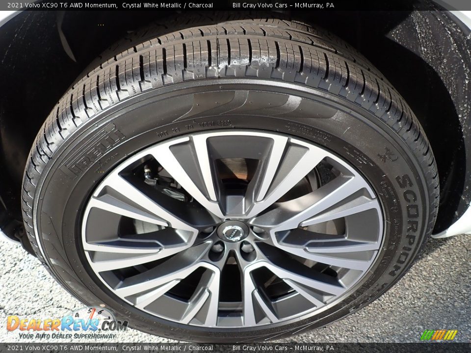 2021 Volvo XC90 T6 AWD Momentum Crystal White Metallic / Charcoal Photo #6