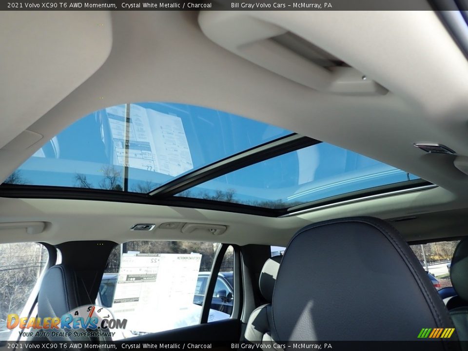 2021 Volvo XC90 T6 AWD Momentum Crystal White Metallic / Charcoal Photo #12