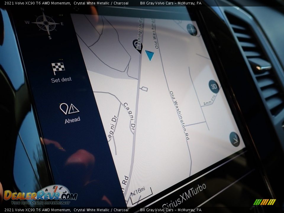 2021 Volvo XC90 T6 AWD Momentum Crystal White Metallic / Charcoal Photo #14