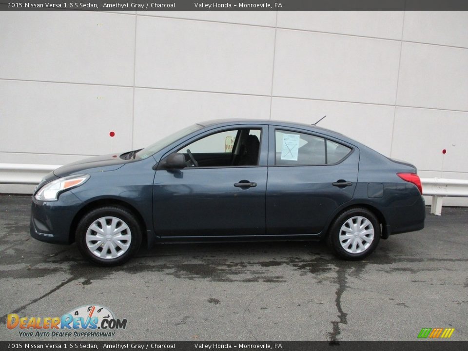 2015 Nissan Versa 1.6 S Sedan Amethyst Gray / Charcoal Photo #2