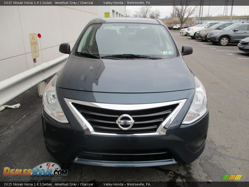 2015 Nissan Versa 1.6 S Sedan Amethyst Gray / Charcoal Photo #8