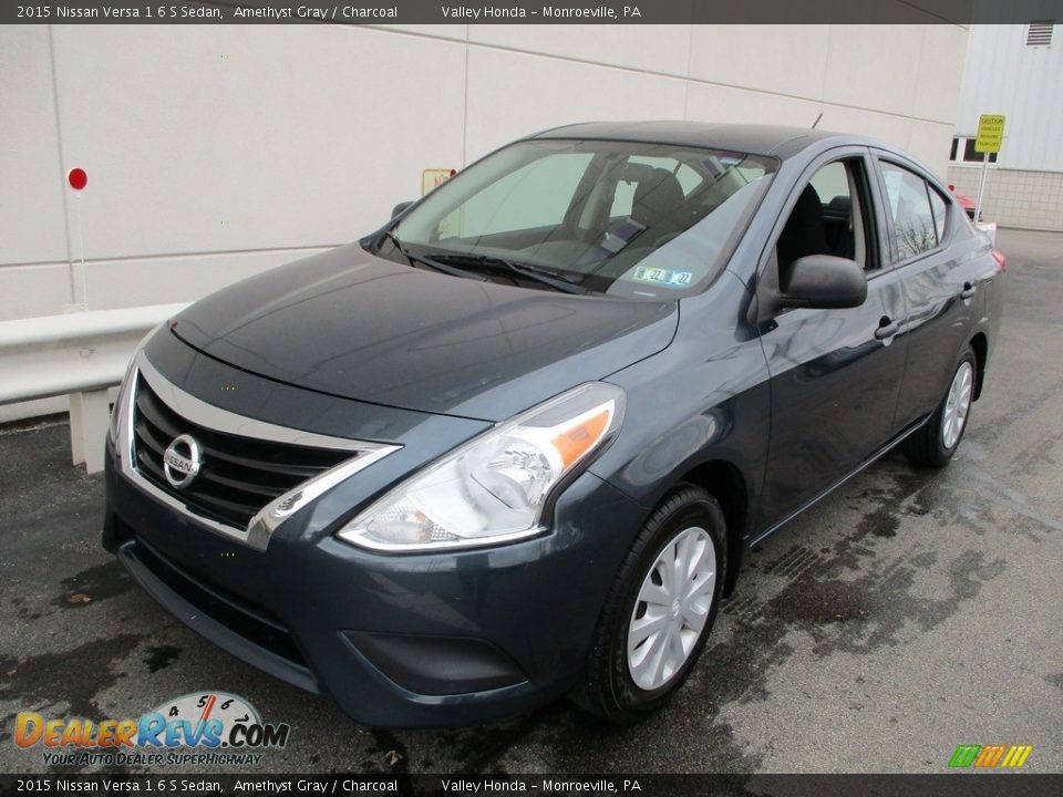 2015 Nissan Versa 1.6 S Sedan Amethyst Gray / Charcoal Photo #9