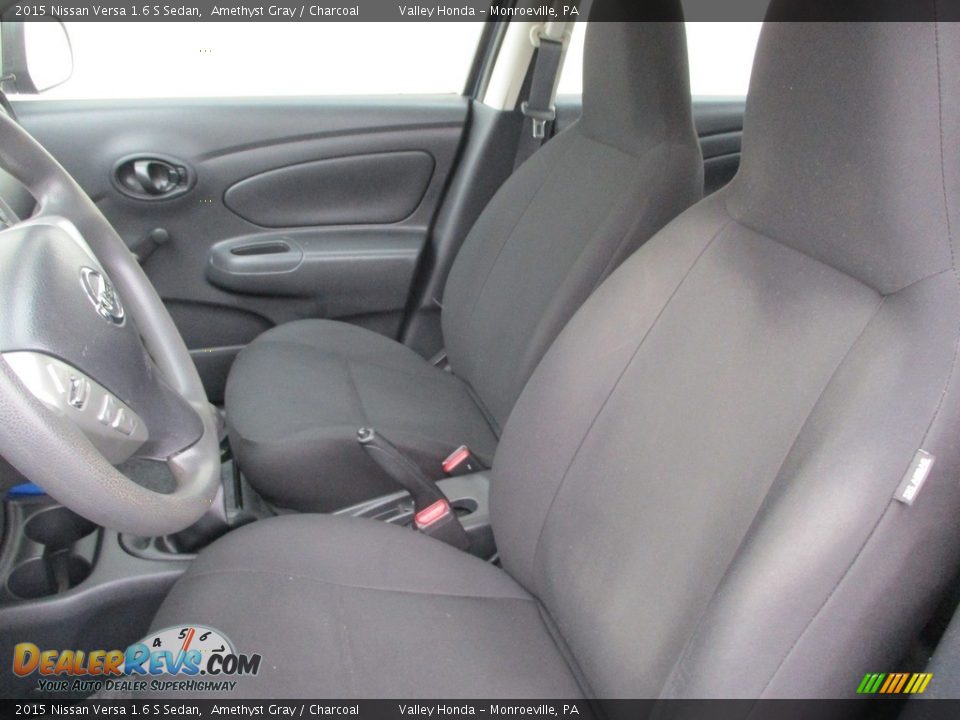 2015 Nissan Versa 1.6 S Sedan Amethyst Gray / Charcoal Photo #11