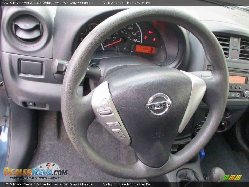 2015 Nissan Versa 1.6 S Sedan Amethyst Gray / Charcoal Photo #13