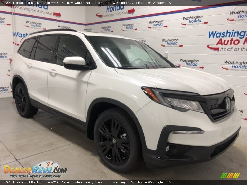 2021 Honda Pilot Black Edition AWD Platinum White Pearl / Black Photo #2