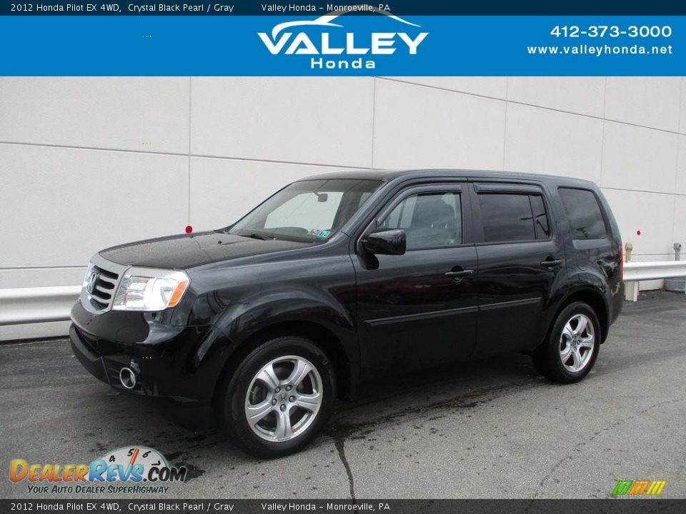 2012 Honda Pilot EX 4WD Crystal Black Pearl / Gray Photo #1