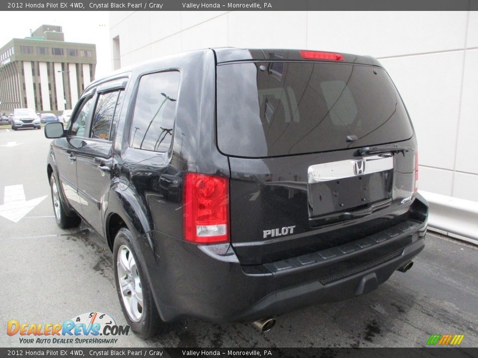 2012 Honda Pilot EX 4WD Crystal Black Pearl / Gray Photo #3