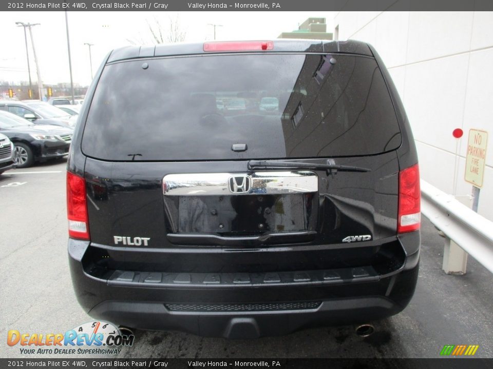 2012 Honda Pilot EX 4WD Crystal Black Pearl / Gray Photo #4