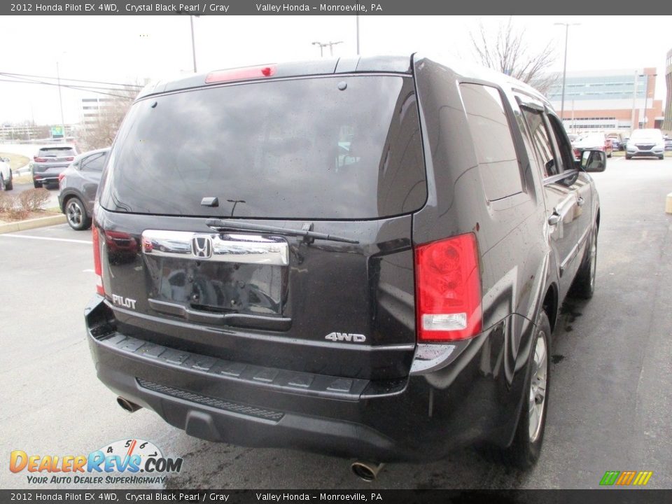 2012 Honda Pilot EX 4WD Crystal Black Pearl / Gray Photo #5