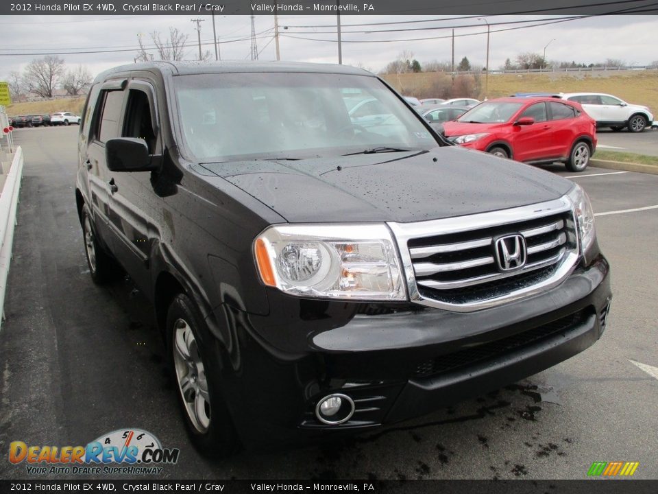 2012 Honda Pilot EX 4WD Crystal Black Pearl / Gray Photo #7