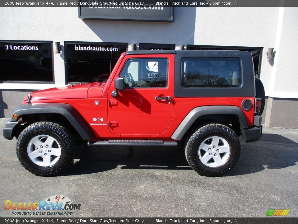 2008 Jeep Wrangler X 4x4 Flame Red / Dark Slate Gray/Medium Slate Gray Photo #1